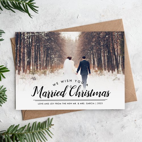 Married Christmas Photo Overlay Magnetic Card