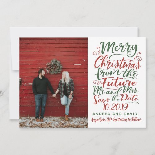 Married Christmas Save The Date Card