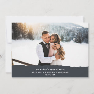 Married Christmas torn paper wedding announcement