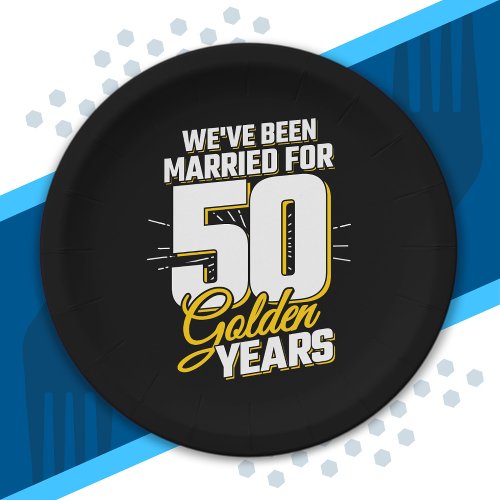 Married Couple 50 Years 50th Wedding Anniversary Paper Plates