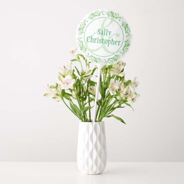 Married Couple Bride & Bridegroom's Names Together Balloon (Vase)