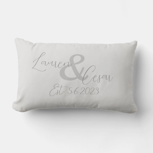Married Couple Established Date Lumbar Pillow