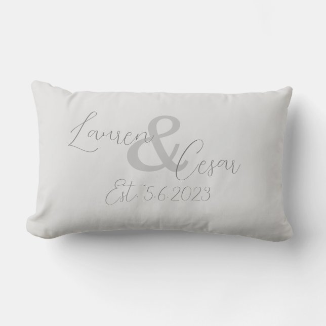 Married Couple Established Date Lumbar Pillow (Front)