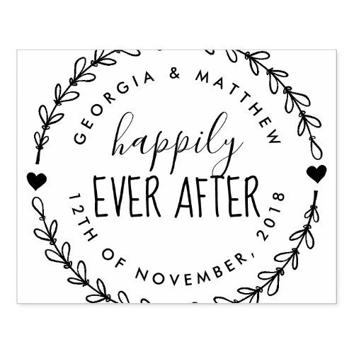 Married Couple Happily Ever After Return Address Rubber Stamp