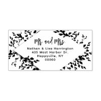 Brushed Mr and Mrs Personalized Rubber Stamp