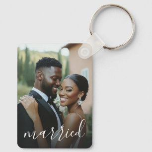 Married Couple Photo Wedding Keychain