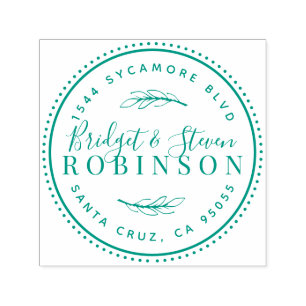 Married Couple Rustic Script Return Address Self-inking Stamp