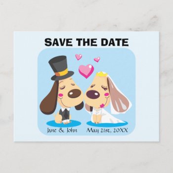 Married Dog Couple Announcement Postcard by Kakigori at Zazzle