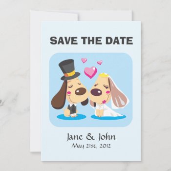 Married Dog Couple Save The Date by Kakigori at Zazzle