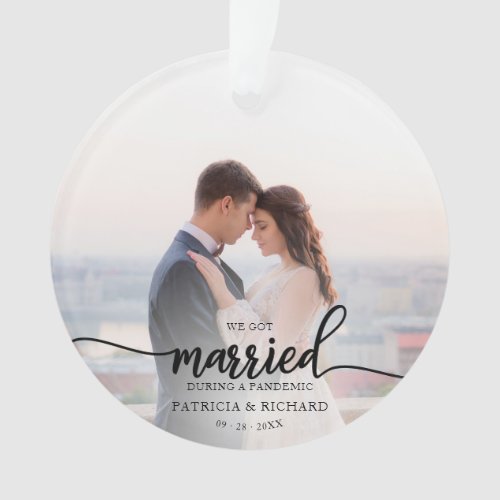 Married During a Pandemic Photo Keepsake Christmas Ornament