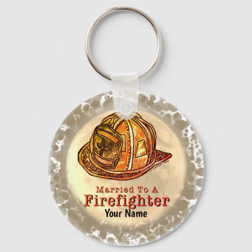 Married Firefighter custom name keychain