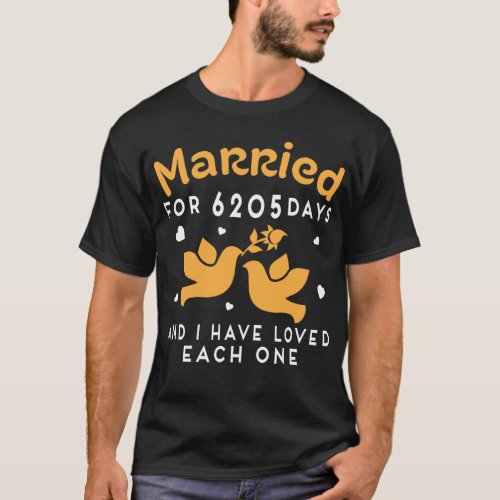 Married For 17 Years Husband Wife Matching T_Shirt