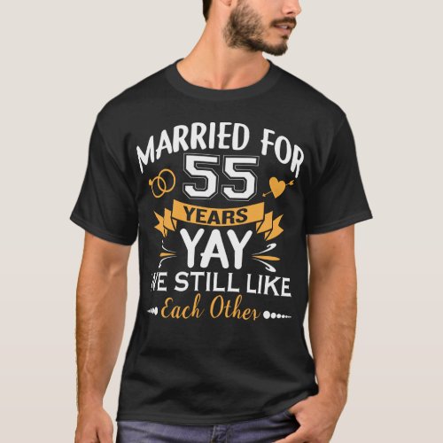 Married For 55 Years 55th Wedding Anniversary T_Shirt