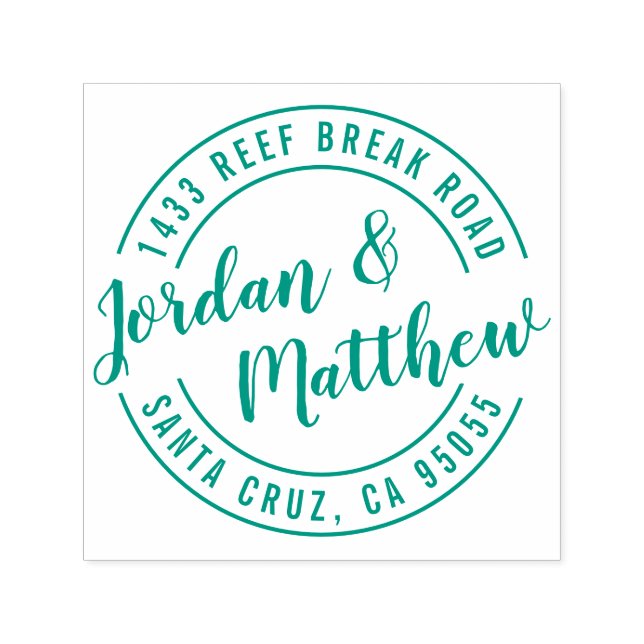 Married Hand Lettering Script Return Address Self-inking Stamp (Design)