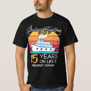 Married in 15 Years Wedding Anniversary Cruise-Rec T-Shirt