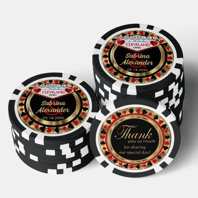 Married in (Add Your City and State) Poker Chips (Stack)