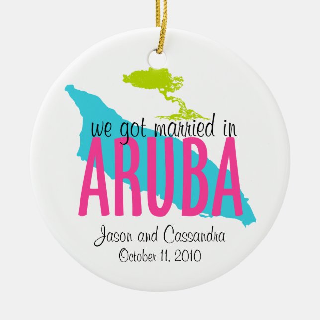 Married in Aruba Ornament (Front)