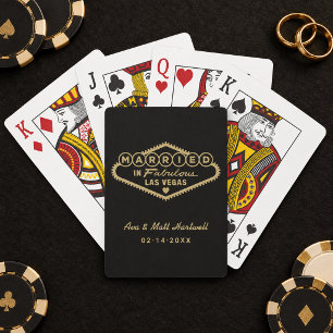 Married in Fabulous Las Vegas Black Gold Poker Cards