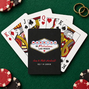 Married in Fabulous Las Vegas Black Poker Cards