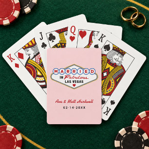 Married in Fabulous Las Vegas Blush Pink Poker Cards