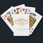 Married in Fabulous Las Vegas Gold White Wedding Poker Cards<br><div class="desc">These unique and fun custom "Married in Fabulous Las Vegas" wedding favor playing cards feature a gold faux foil design inspired by the Welcome to Las Vegas,  Nevada" sign,  along with monogram text that can be personalized with the couple's name and wedding date. White background color can be modified.</div>