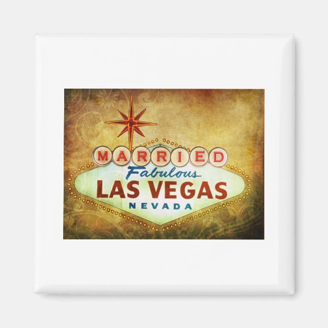 Married in Fabulous LAS VEGAS Magnet (Front)