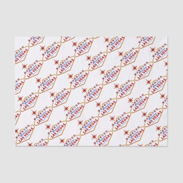 Married in Fabulous Las Vegas, Nevada neon sign Tissue Paper (Front)