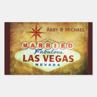 Married in Fabulous LAS VEGAS Rectangular Sticker