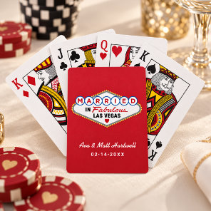 Married in Fabulous Las Vegas Red Poker Cards