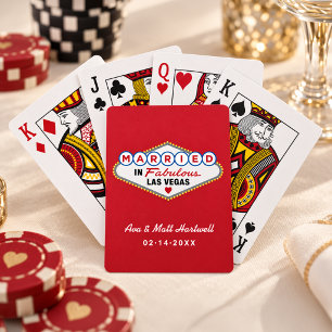Married in Fabulous Las Vegas Red Poker Cards