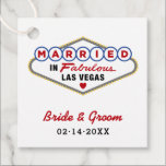Married in Fabulous Las Vegas Red Wedding Monogram Favor Tags<br><div class="desc">Custom "Married in Fabulous Las Vegas" wedding favor tags feature a monogram of the bride and groom's names and wedding dates. Black,  red,  blue,  and yellow design colors.</div>