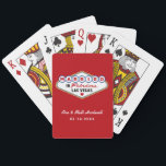 Married in Fabulous Las Vegas Red Wedding Monogram Poker Cards<br><div class="desc">These unique and fun custom "Married in Fabulous Las Vegas" wedding favor playing cards feature a monogram of the bride and groom's names and wedding dates and a white background. Black,  white,  red,  blue,  yellow,  and gray design colors.</div>