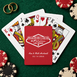 Married in Fabulous Las Vegas Red White Poker Cards