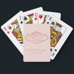 Married in Fabulous Las Vegas Rose Gold Wedding Poker Cards<br><div class="desc">These unique and fun custom "Married in Fabulous Las Vegas" wedding favor playing cards feature a faux rose gold foil design inspired by the Welcome to Las Vegas, Nevada" sign, along with monogram text that can be personalized with the couple's name and wedding date. Blush pink background can be modified....</div>