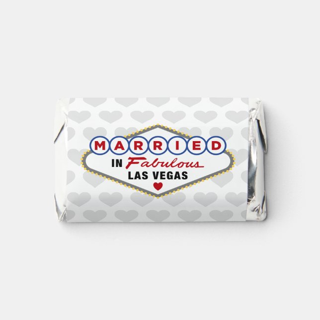 Married in Fabulous Las Vegas Wedding Monogram Hershey's Miniatures (Front)