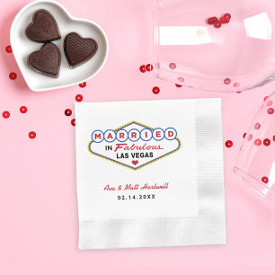 Married in Fabulous Las Vegas Wedding Paper Napkins