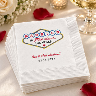 Married in Fabulous Las Vegas Wedding Paper Napkins
