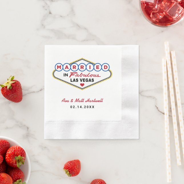Married in Fabulous Las Vegas Wedding Paper Napkins (Insitu)