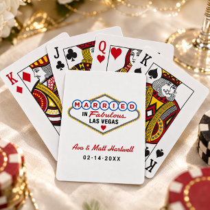 Married in Fabulous Las Vegas White Poker Cards