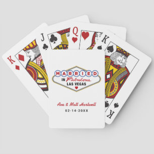 Married in Fabulous Las Vegas White Poker Cards
