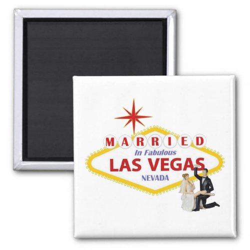 MARRIED In Fabulous Las Vegas with Bride  Groom M Magnet