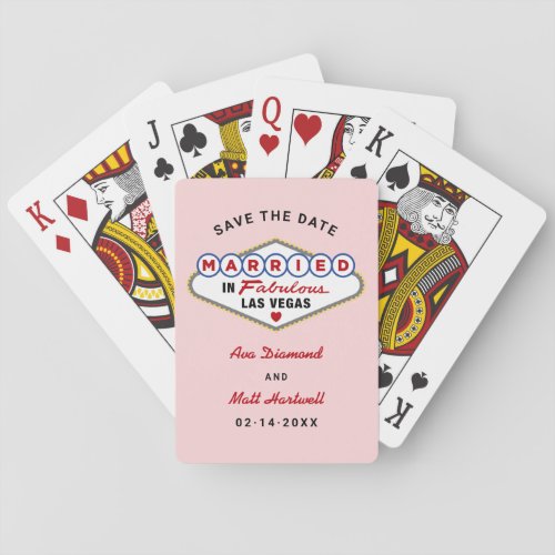 Married in Fabulous Vegas Wedding Save the Date Playing Cards