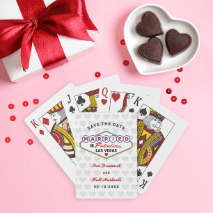 Married in Fabulous Vegas Wedding Save the Date Poker Cards