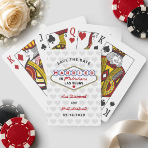 Married in Fabulous Vegas Wedding Save the Date Poker Cards
