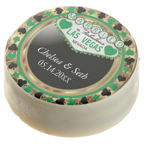 Married in Las Vegas  Green Poker Chip Chocolate Covered Oreo