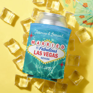 Married in Las Vegas Honeymoon Pool Party Can Cooler