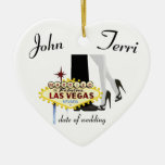 Married In Las Vegas Personalized Ceramic Ornament at Zazzle