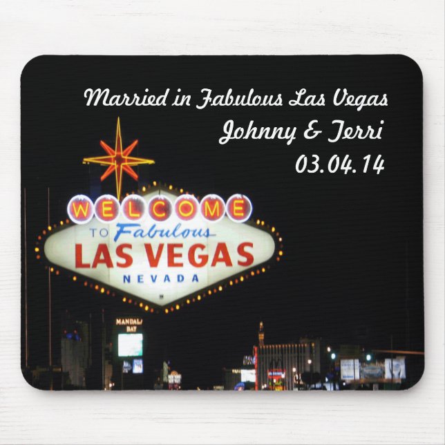 Married in Las Vegas Personalized Mousepad! Mouse Pad (Front)