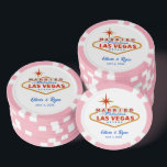 Married in Las Vegas Pink Casino Wedding Favor Poker Chips<br><div class="desc">Get ready for a memorable Las Vegas wedding with these customizable married in las vegas wedding poker chips.</div>