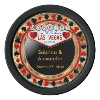 Married in Las Vegas Set Of Poker Chips